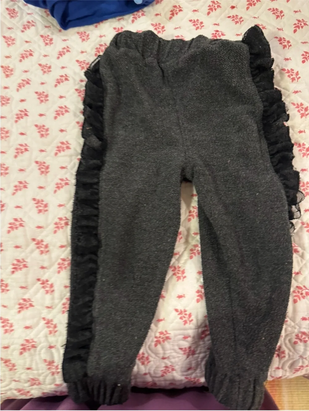 Kapital K Boutique Ruffle Pants – 24 Months | Gray & Black